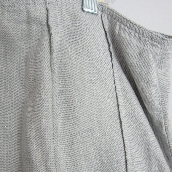 J Jill Womens Plus 22 Gray Silver Linen Metallic Panel Midi Flare Skirt Classic - Picture 8 of 13